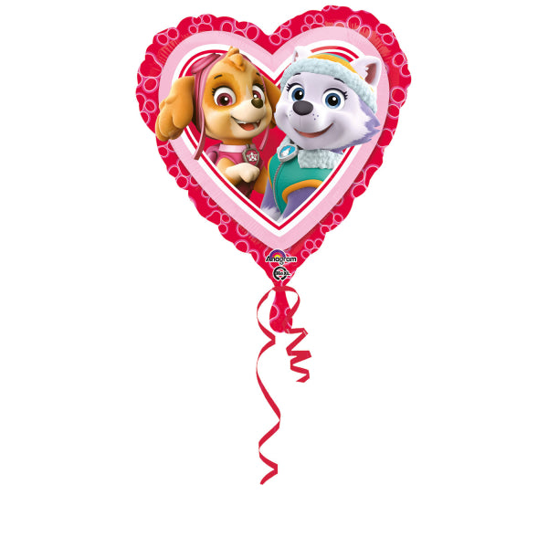 ABC18 Herz Folienballon "Paw Patrol Love" S60 | Ø 45 cm Rosa