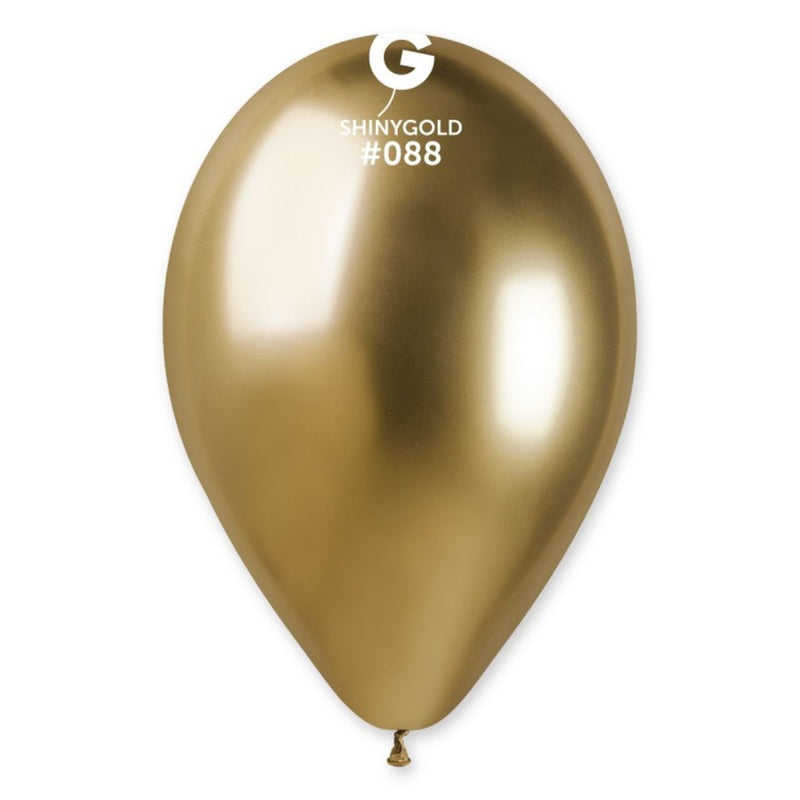 Latexballon 33 cm Golden Dots Weiß Gold | 5 Stück