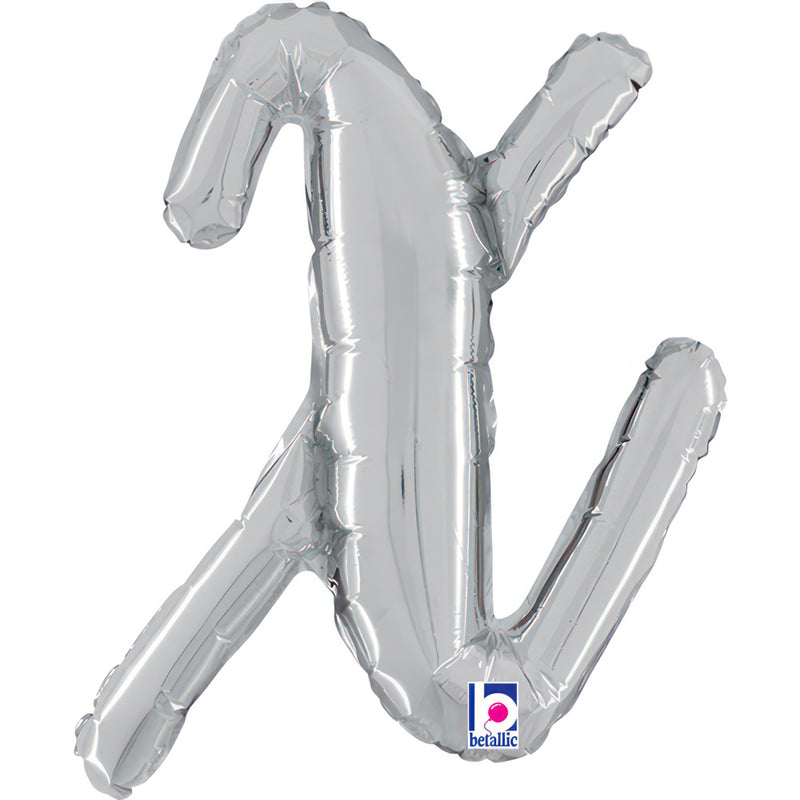 ABC14 Folienballon Buchstabe Skript Silber | X 36 cm