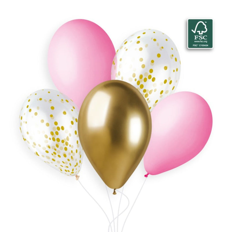 Latexballon 33 cm Rosa Gold | 6 Stück