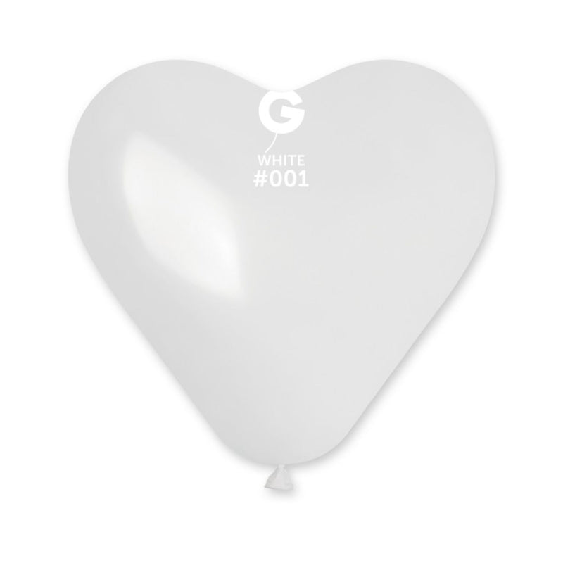 Latexballon Herz 30 cm Weiß #001 | 6 Stück