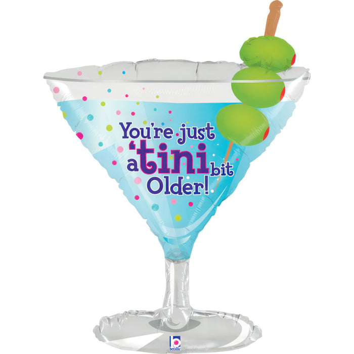 Shape Folienballon "You're just a tini bit older!" Martini Glass | 81 cm