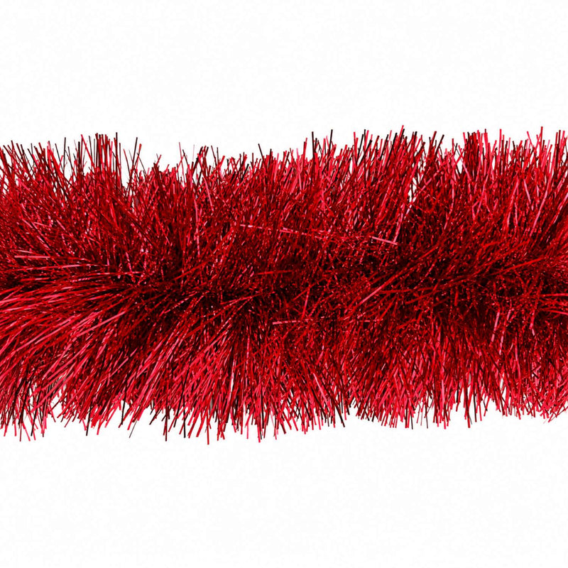 Weihnachtsdekoration Girlande Lametta mit Sternen Weihnachtsbaum Tannenbaum 4m | Rot