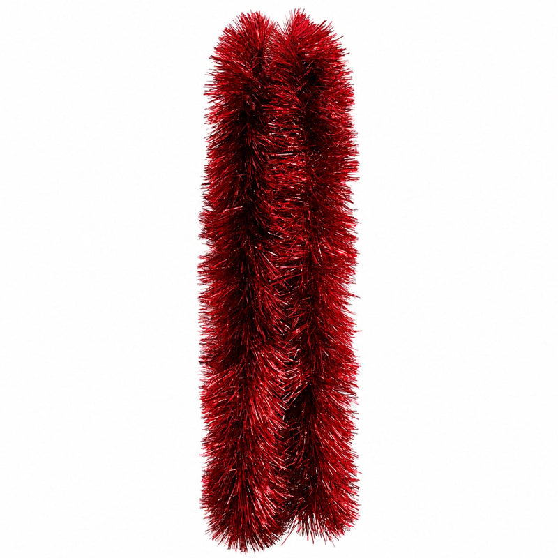 Weihnachtsdekoration Girlande Lametta mit Sternen Weihnachtsbaum Tannenbaum 4m | Rot