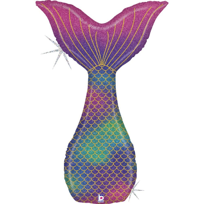 Shape Folienballon "Glitter Mermaid Tail" Holo | 117 cm