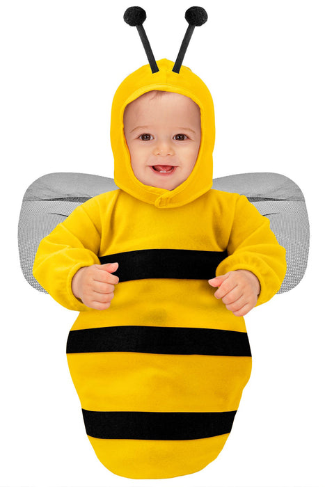 Baby Tierkostüm "Biene" Schlafsack 0-9 Monate | Schwarz Gelb