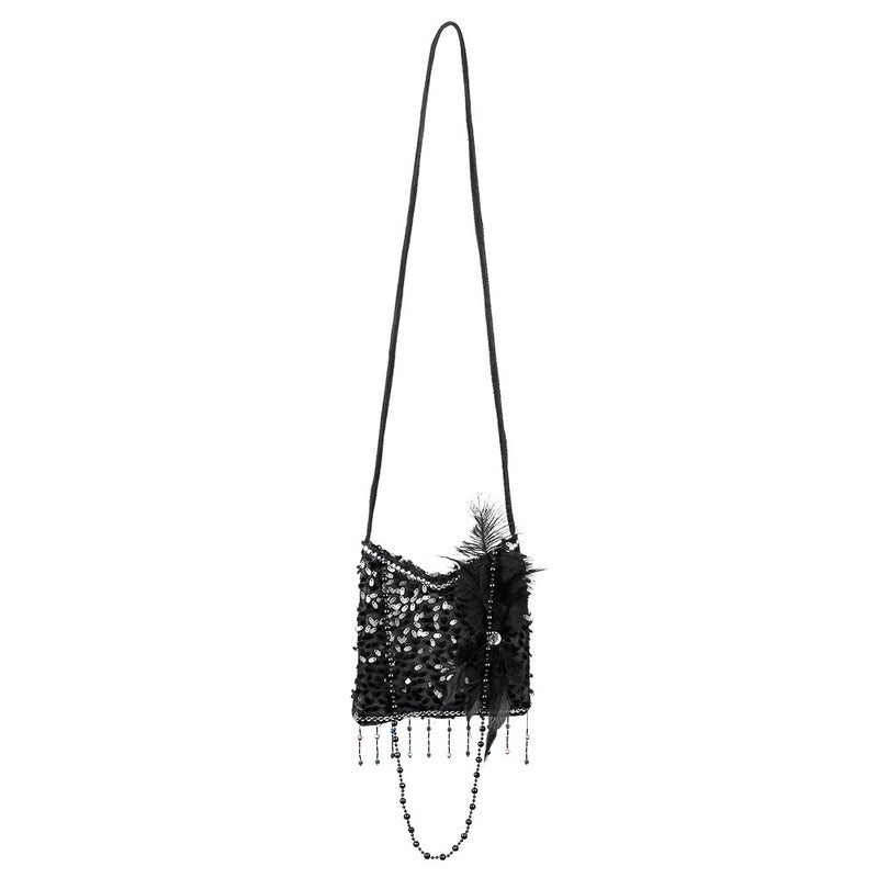 Charleston Pailletten Handtasche | Schwarz