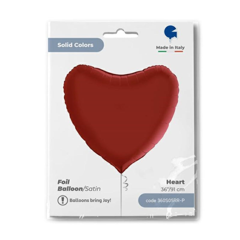 36" Folienballon Uni Herz ø 91cm | Satin Rot