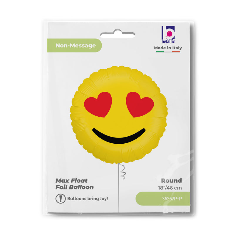 18"/Ø46cm Folienballon "Emoji Hearts"