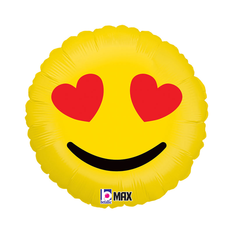18"/Ø46cm Folienballon "Emoji Hearts"