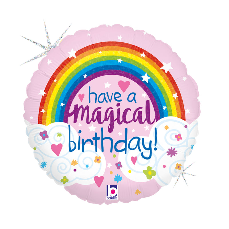 18"/Ø46cm Folienballon "Happy Birthday" Magical Glitter
