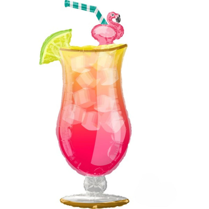 SuperShape Folienballon "Flamingo Cocktail" | 50x104cm