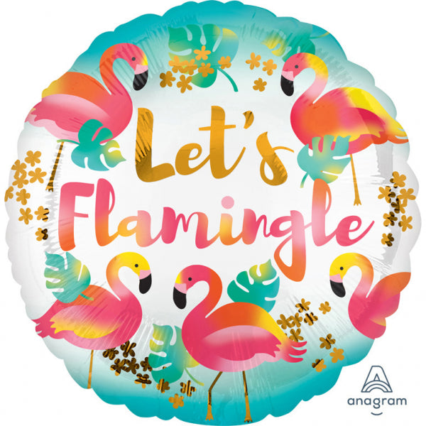 ABC18 Folienballon "Let's Flamingle" S40 | Ø 45 cm