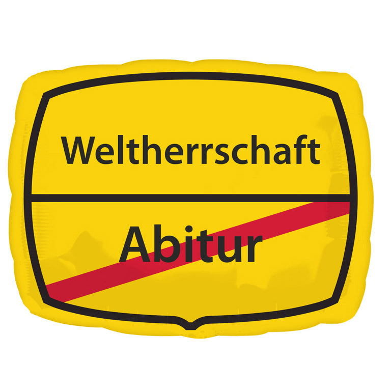 ABC18 Folienballon "Abitur Weltherrschaft" | Ø 43x30cm