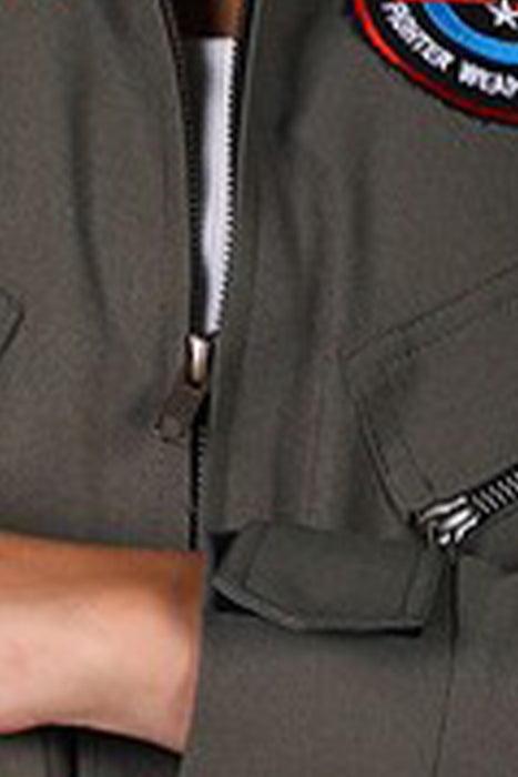 Kampfjet Kostüm "Top Pilot" für Damen | Grün - Flieger Overall