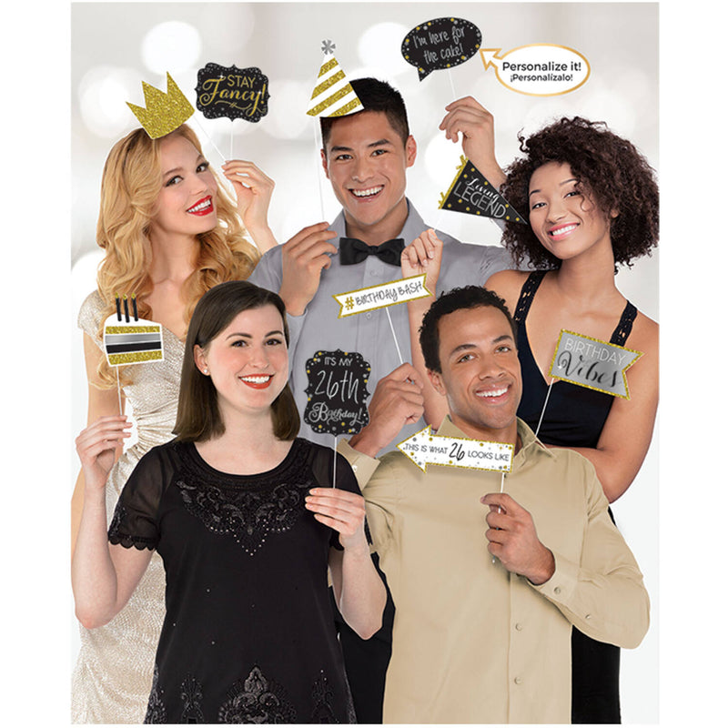 Requisiten für Fotobox Sparkling Gold | 13-tlg.
