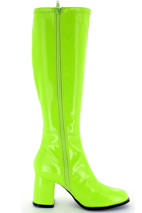 Gogo Damen Lackstiefel normale Schaftweite - Grün