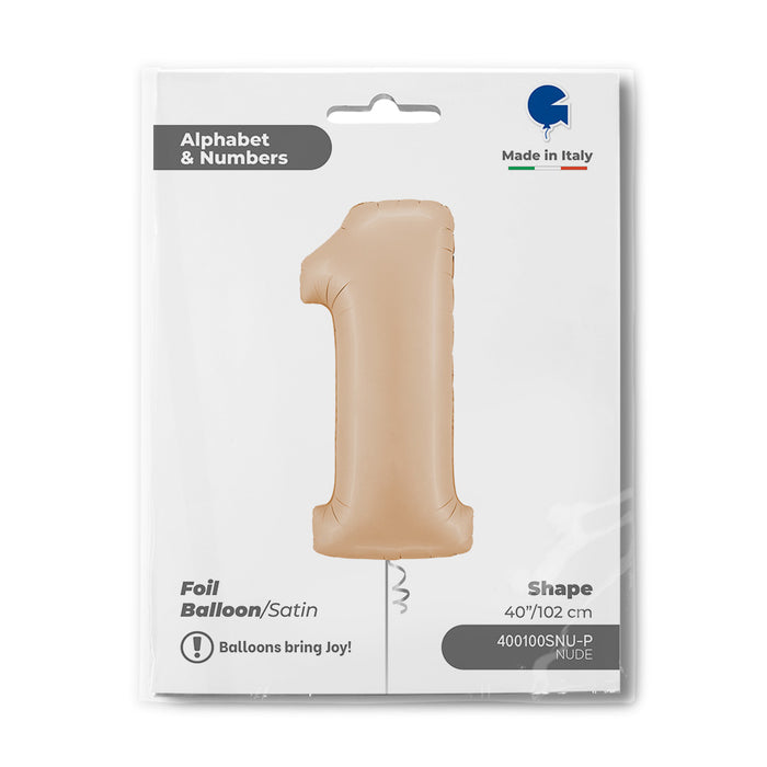 Riesenzahl Folienballon 40"/102cm | Satin Nude #1