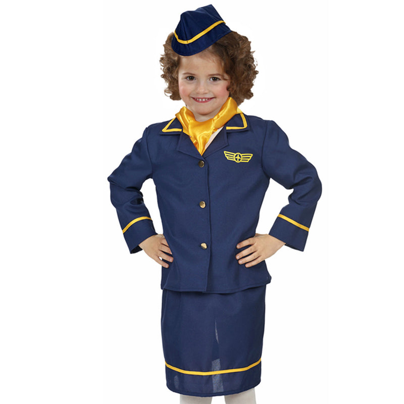 Stewardess Kostüm für Mädchen 4-tlg.