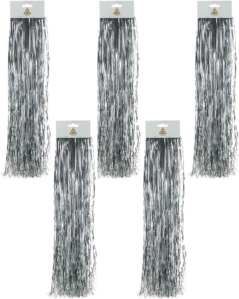 Lametta Glatt 48cm - Glanz Silber | 5er Set