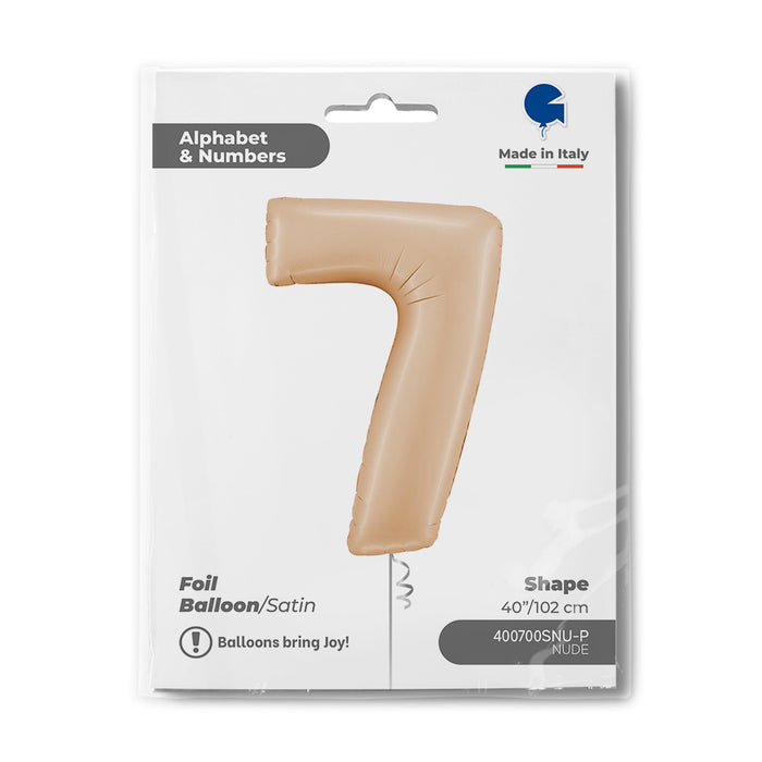 Riesenzahl Folienballon 40"/102cm | Satin Nude #7