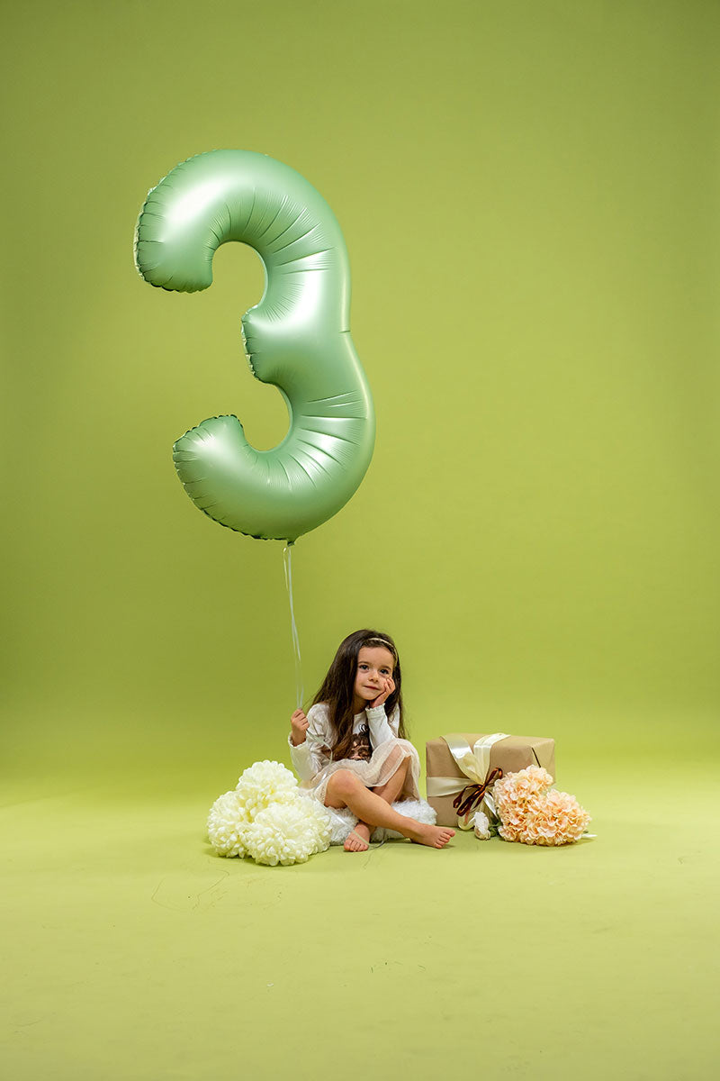 Riesenzahl Folienballon 26"/66cm | Satin Olive #8