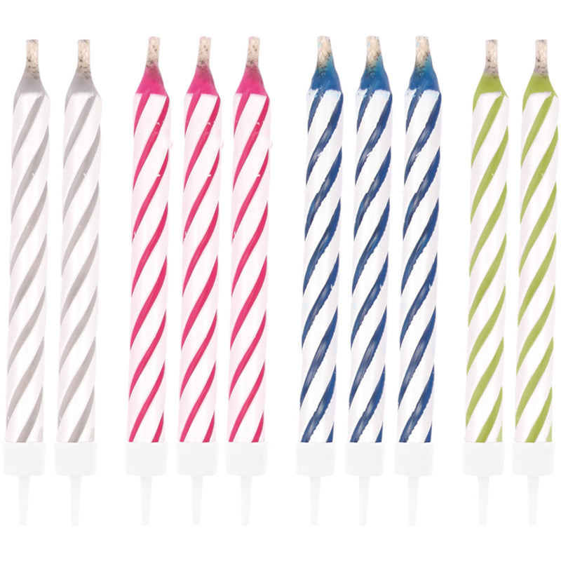 10 Spiralkerzen | Bunt 6,3 cm