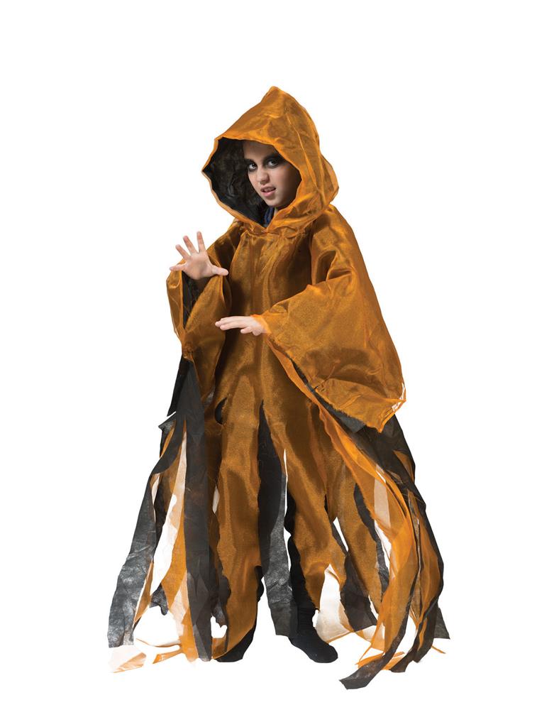 Halloween Umhang mit Kapuze für Kinder | Orange