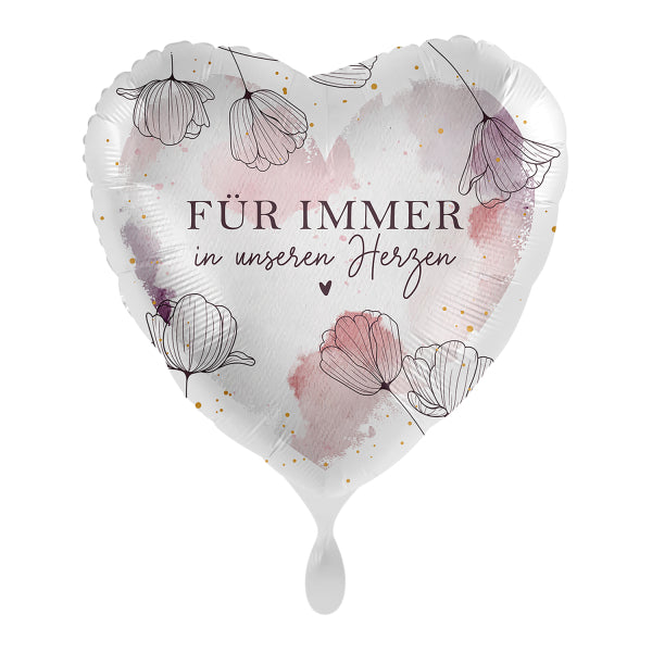 18"/Ø43cm Herz Folienballon  "Für immer"