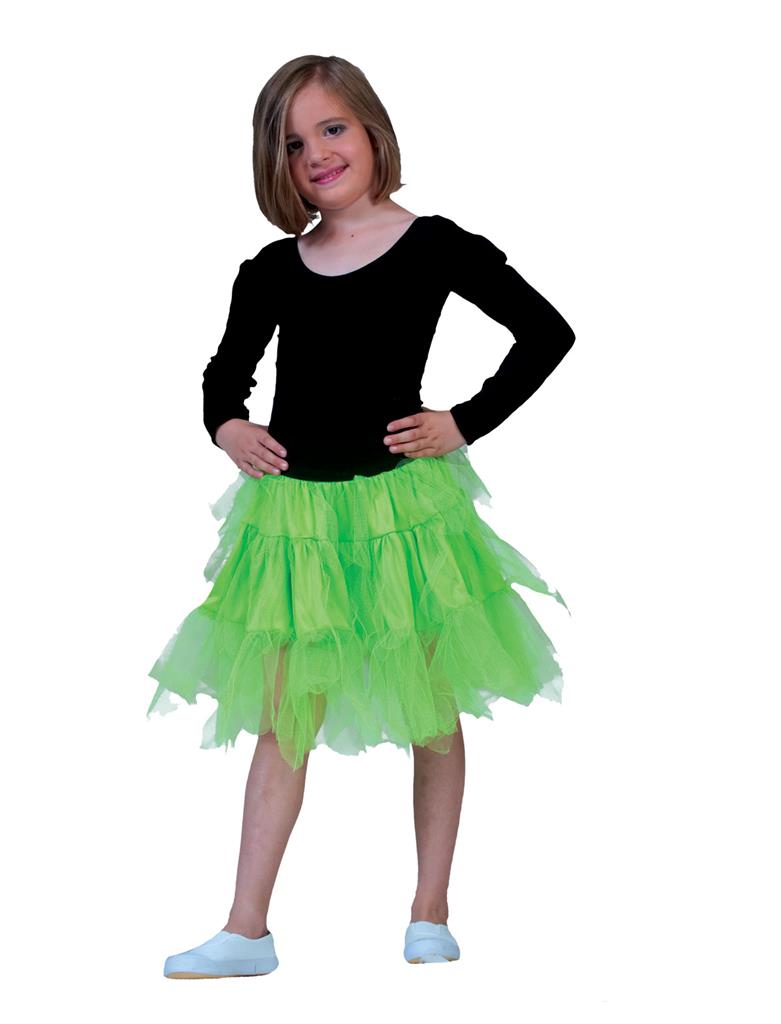 Fantasie Kostüm Petticoat Tüllrock für Mädchen - Neon Grün