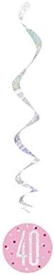Hängedeko Swirl Glitz #40 Pink 6Stk./81cm