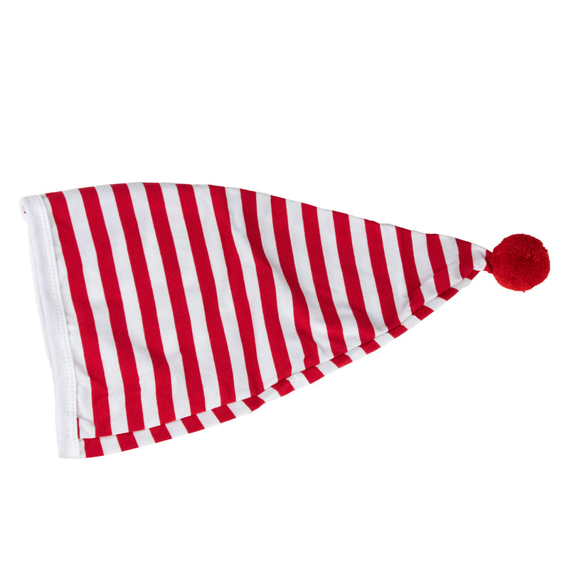 Kinder Schlafmütze mit Bommel - Baumwolle | Rot Weiß