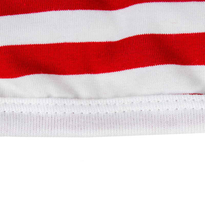 Kinder Schlafmütze mit Bommel - Baumwolle | Rot Weiß