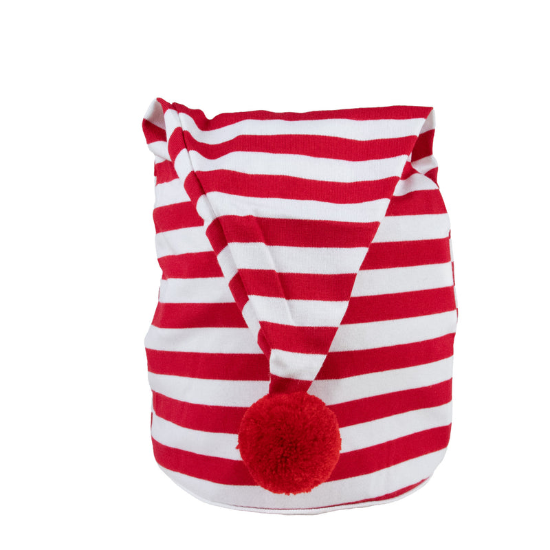 Kinder Schlafmütze mit Bommel - Baumwolle | Rot Weiß