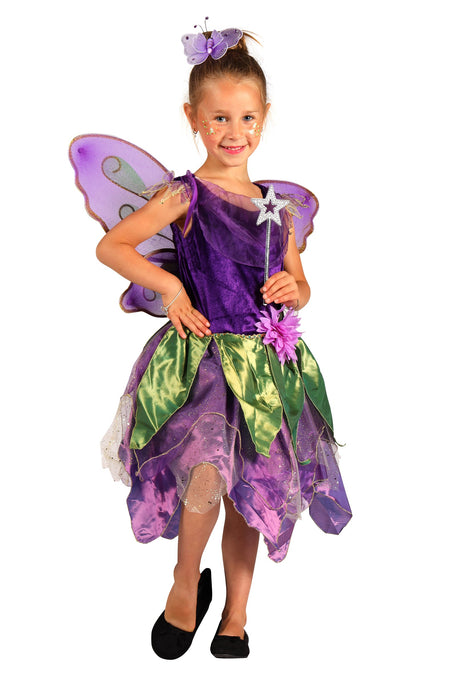 Fee Kostüm "Leela" für Mädchen - Lila | Märchen Kleid und Feenflügel