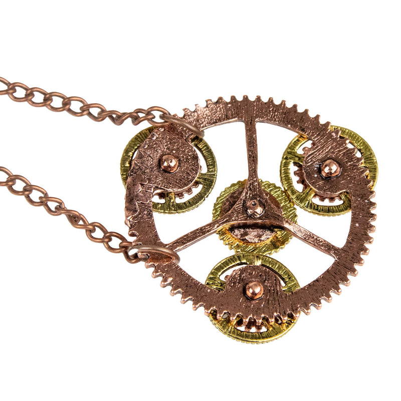 Steampunk Halskette mit Zahnräder Medaillon - 414013 | Bronze