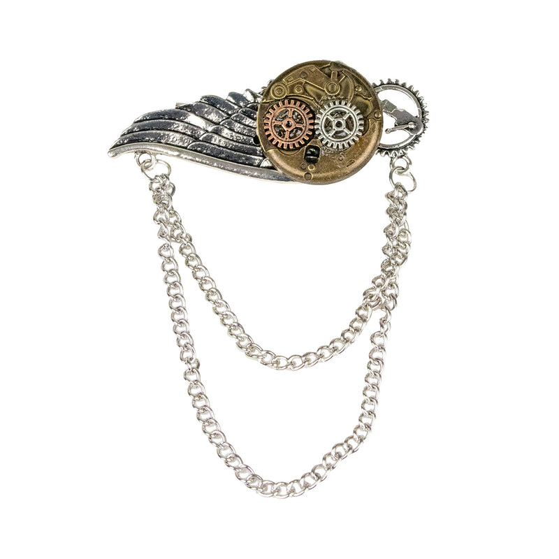 Flügel Brosche zum Steampunk Kostüm - 414014 | Bronze