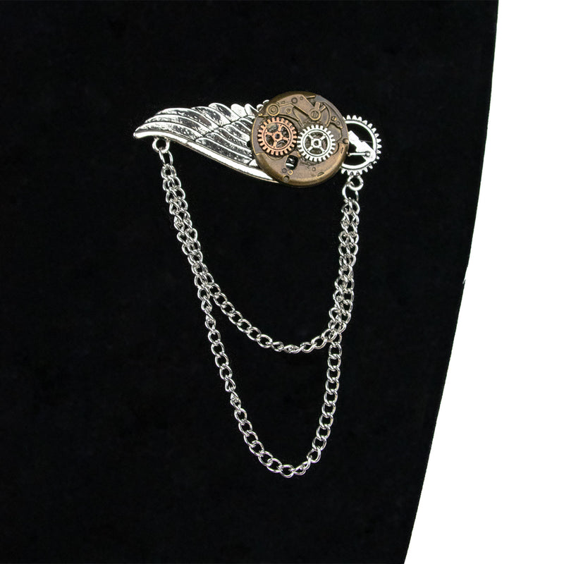Flügel Brosche zum Steampunk Kostüm - 414014 | Bronze