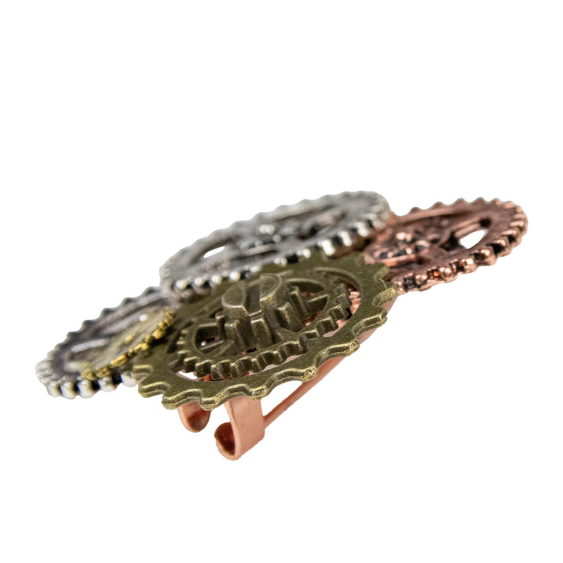 Zahnräder Brosche zum Steampunk Kostüm - 414015 | Bronze