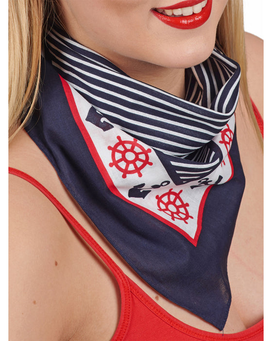 Matrosen Bandana - Marine Halstuch 55 x 55 cm - 414016 | Blau Weiß