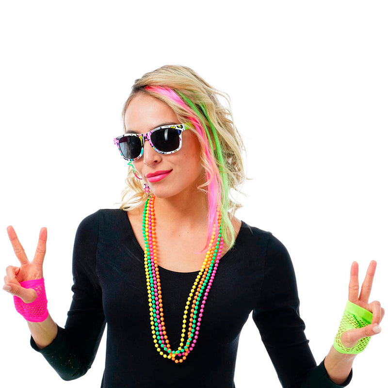 80er Jahre Kostüm Set "Neon" 5-tlg. - 414041 | Disco Rave Party