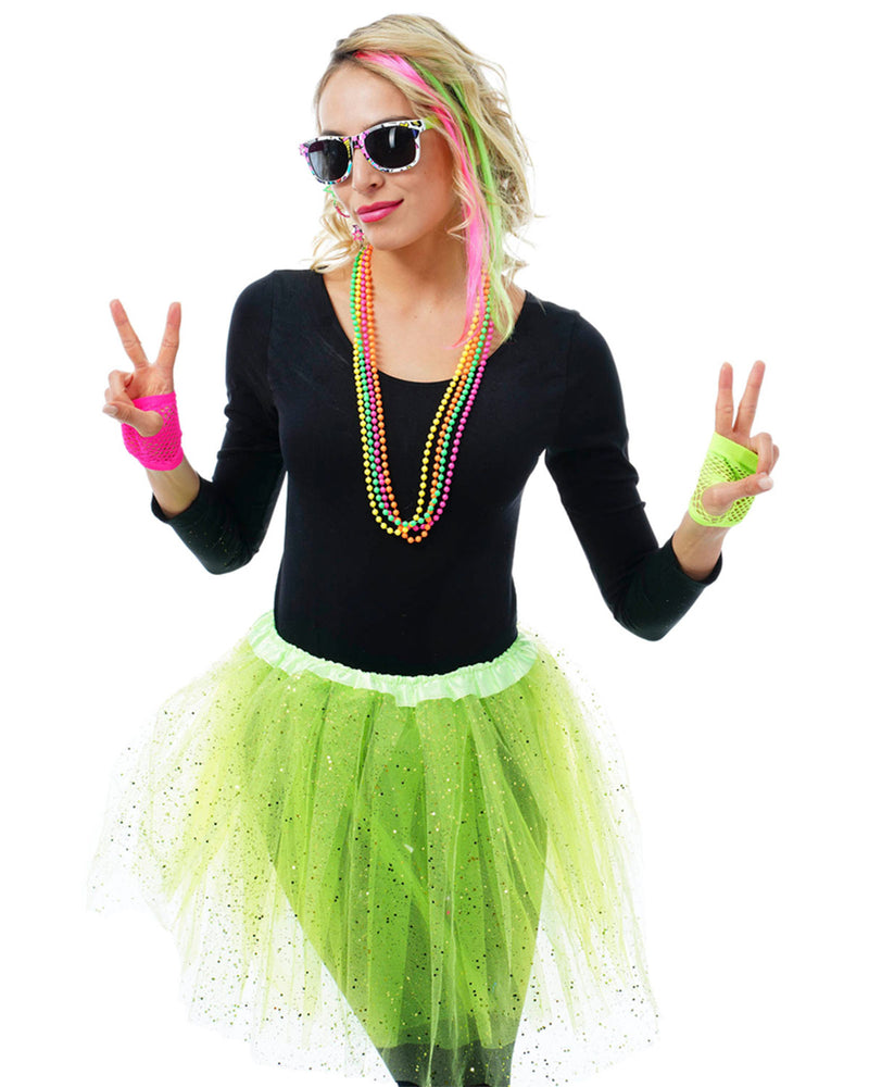 80er Jahre Kostüm Set "Neon" 5-tlg. - 414041 | Disco Rave Party