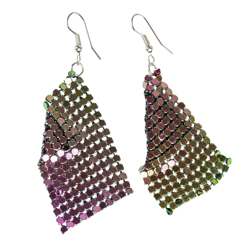 Glitzernde Regenbogen Ohrringe 414114 | Bunt - Disco