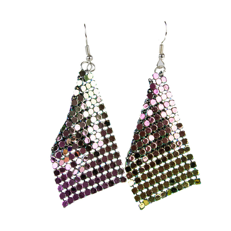 Glitzernde Regenbogen Ohrringe 414114 | Bunt - Disco