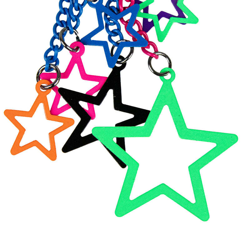 Sternen Ohrringe zum Disco Party Kostüm | Bunt