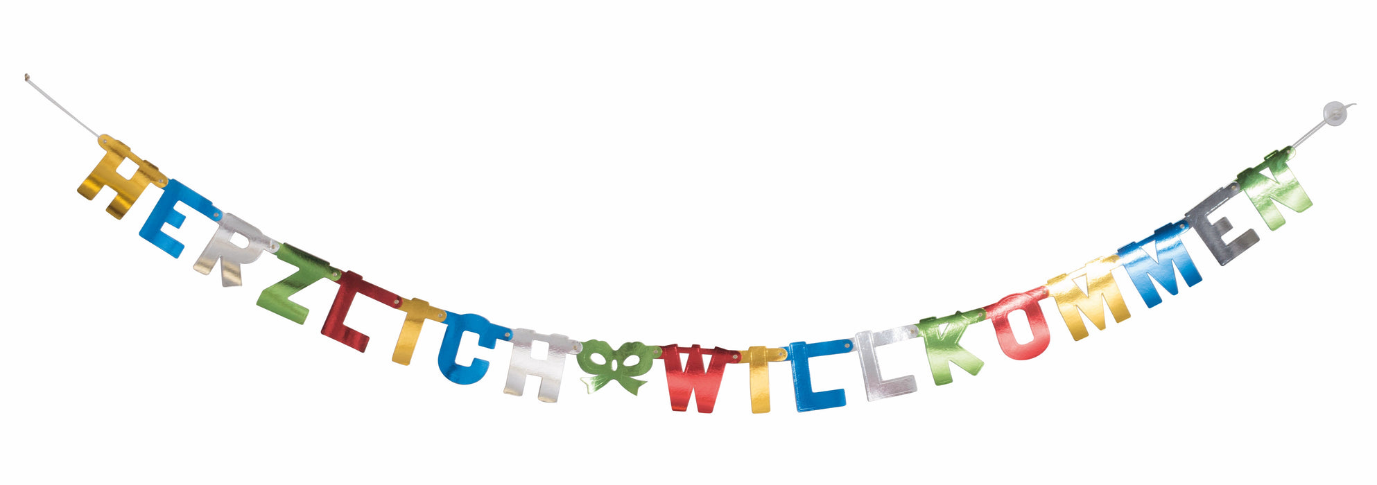 Buchstabengirlande Herzlich Willkommen Bunt 200cm