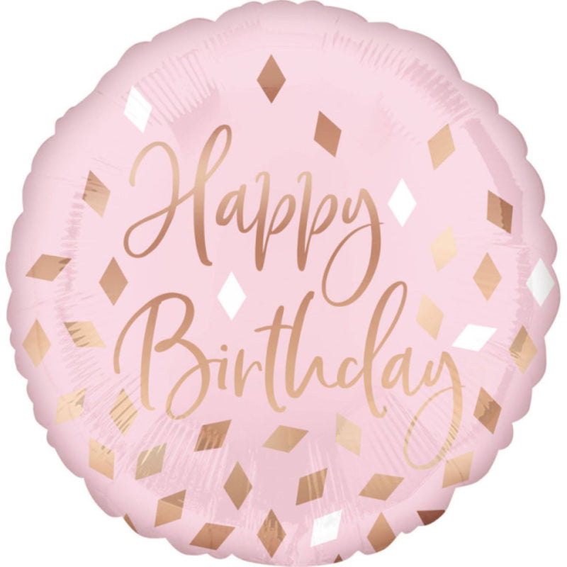 ABC18 Folienballon "Happy Birthday Blush " | Ø 43cm