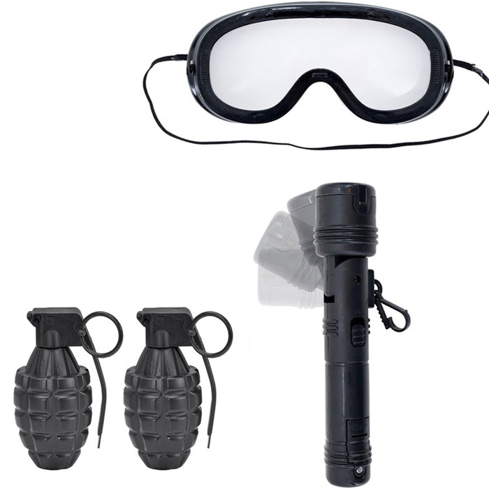 S.W.A.T. Set zum Kostüm für Kinder 6-tlg. | Schwarz