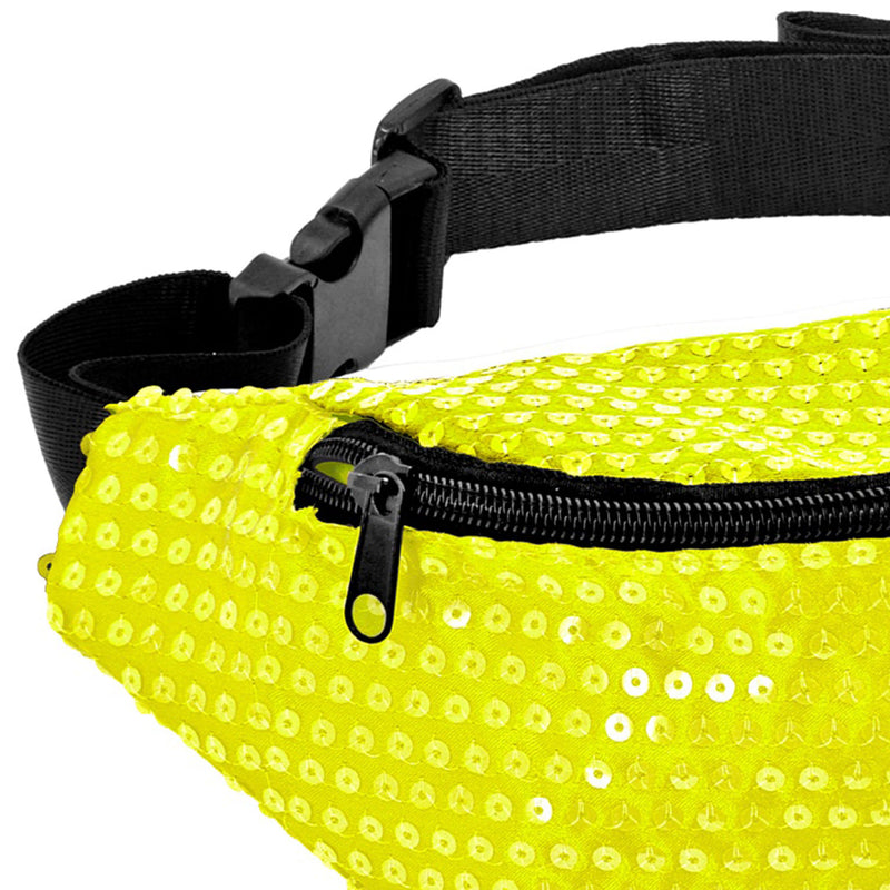 Neon Bauchtasche mit Pailletten | Gelb