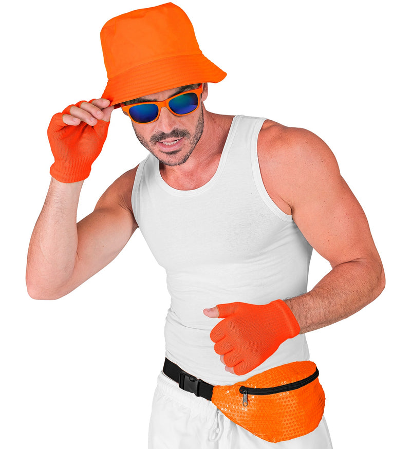 Neon Bauchtasche mit Pailletten | Orange